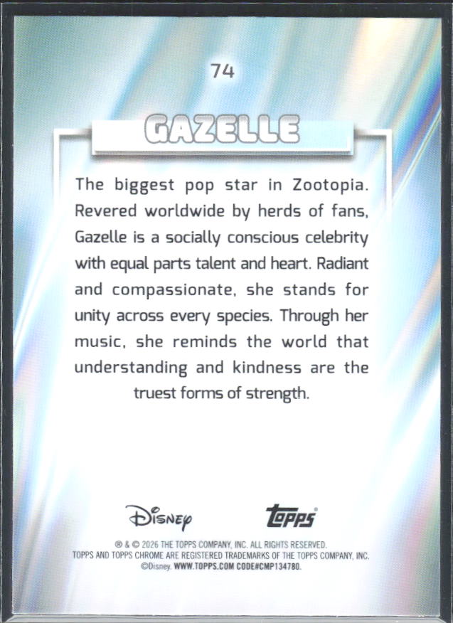 Gazelle 2026 Chrome Disney #74 – baksida