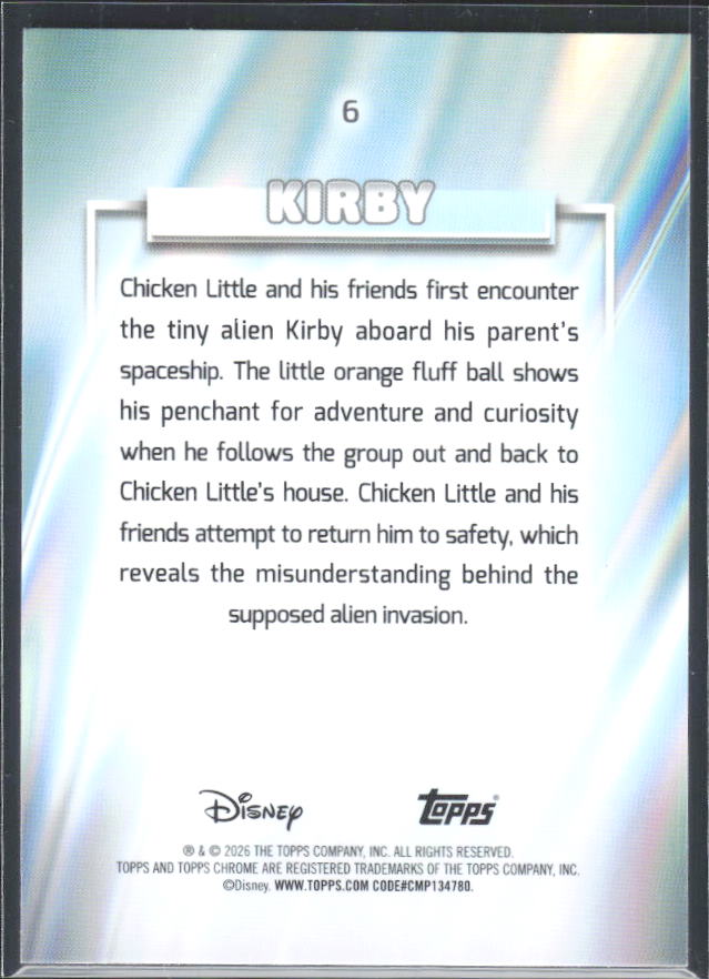 Kirby 2026 Chrome Disney #6 – baksida