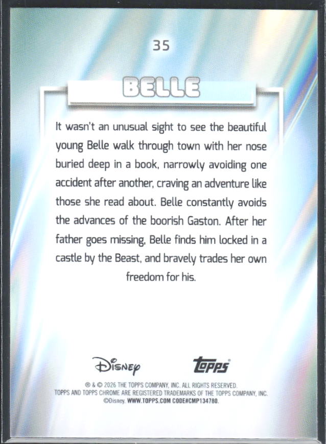 Belle 2026 Chrome Disney #35 – baksida