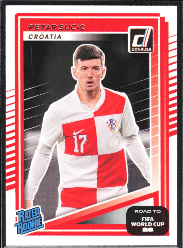 Petar Sučić 2025-26 Donruss Road to FIFA WC Rated Rookie #205 – framsida