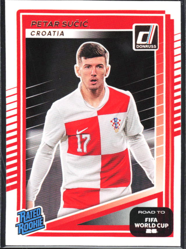 Petar Sučić 2025-26 Donruss Road to FIFA WC Rated Rookie #205 – framsida