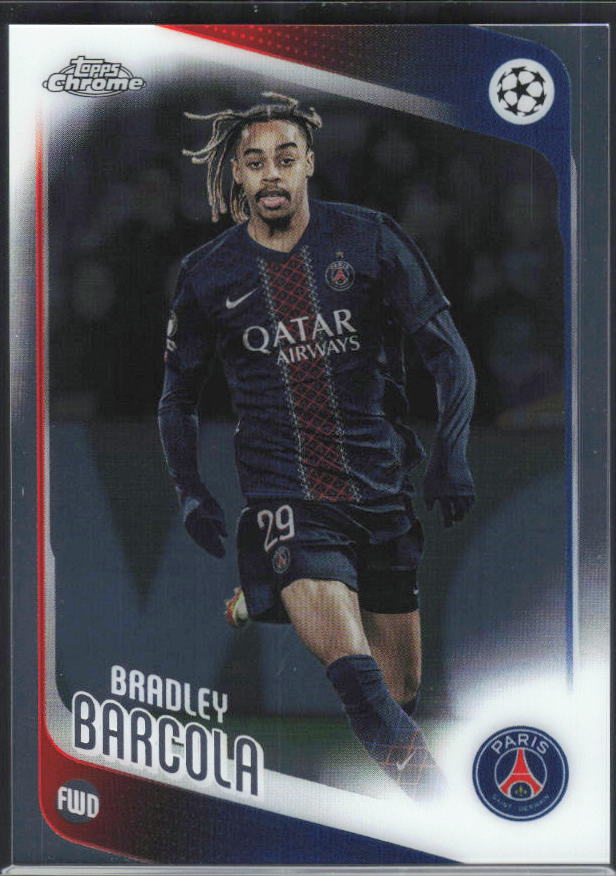 Bradley Barcola 2025-26 Chrome UEFA #63 – framsida