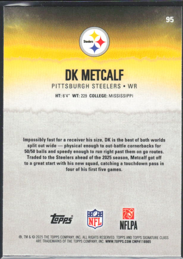 DK Metcalf 2025 Signature Class #95 – baksida