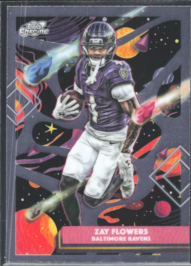 Zay Flowers 2025 Cosmic Chrome #9 – framsida