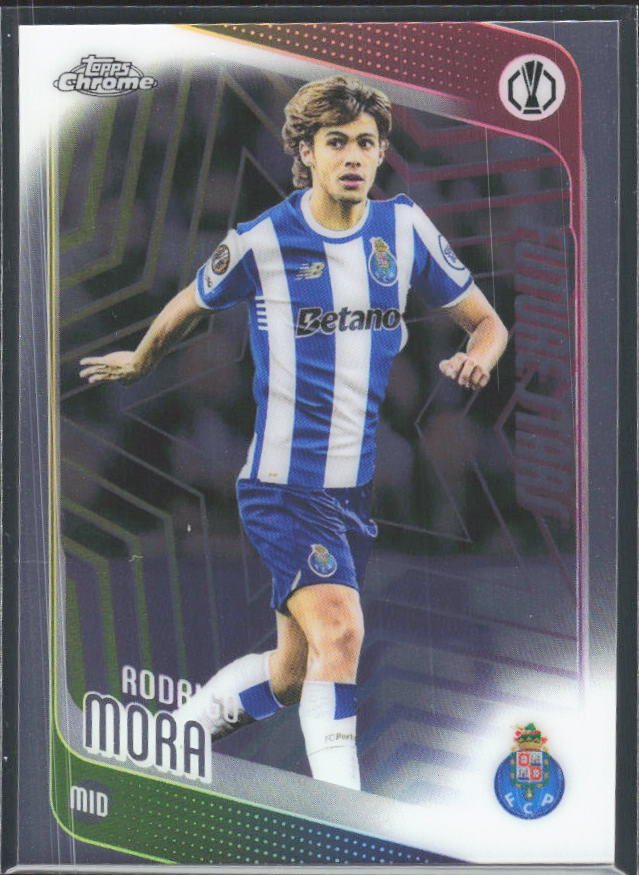 Rodrigo Mora 2025-26 Chrome UEFA Future Stars #83 – framsida