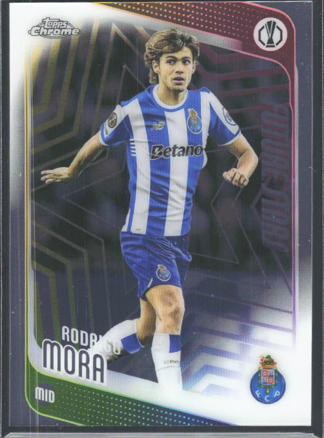Rodrigo Mora 2025-26 Chrome UEFA Future Stars #83 – framsida