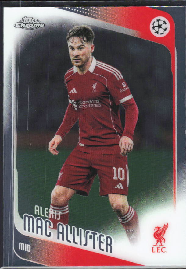 Alexis Mac Allister 2025-26 Chrome UEFA #67 – framsida