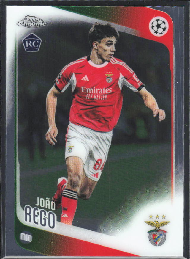 João Rego 2025-26 Chrome UEFA RC #168 – framsida