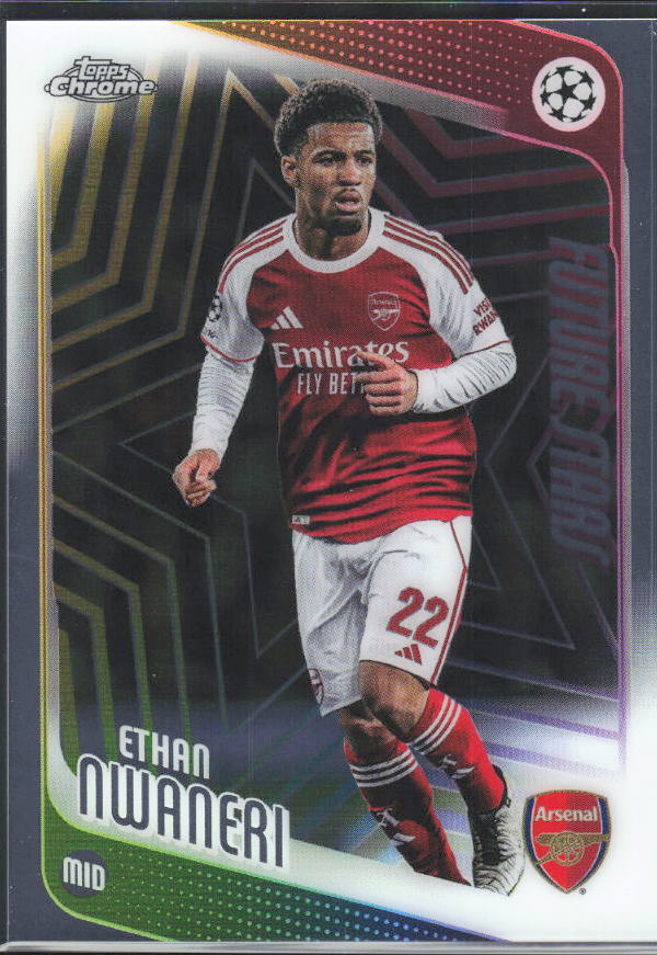 Ethan Nwaneri 2025-26 Chrome UEFA Future Stars #21 – framsida
