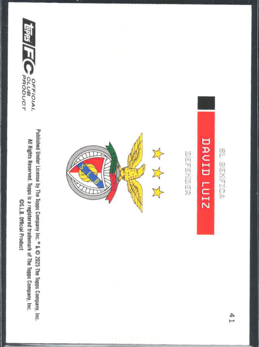 David Luiz 2025-26 SL Benfica Team Set #41 – baksida