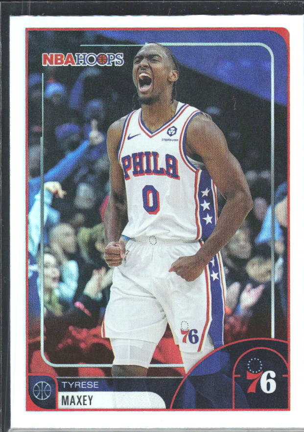 Tyrese Maxey 2025-26 NBA Hoops #258 – framsida