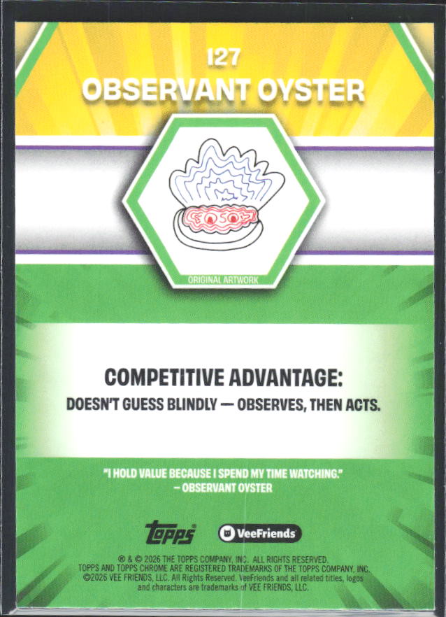 Observant Oyster 2026 Chrome VeeFriends #127 – baksida