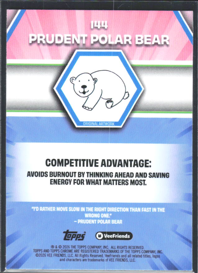 Prudent Polar Bear 2026 Chrome VeeFriends #144 – baksida
