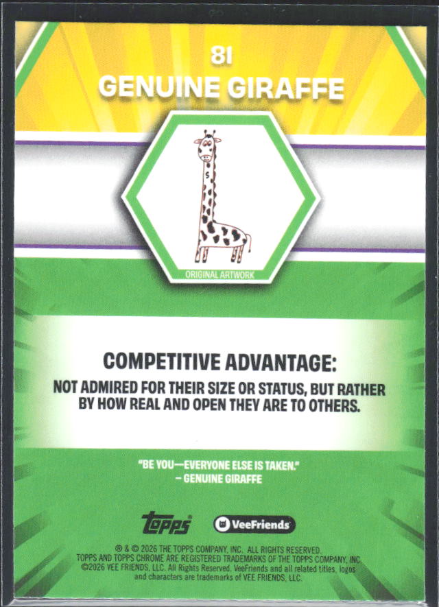 Genuine Giraffe 2026 Chrome VeeFriends #81 – baksida