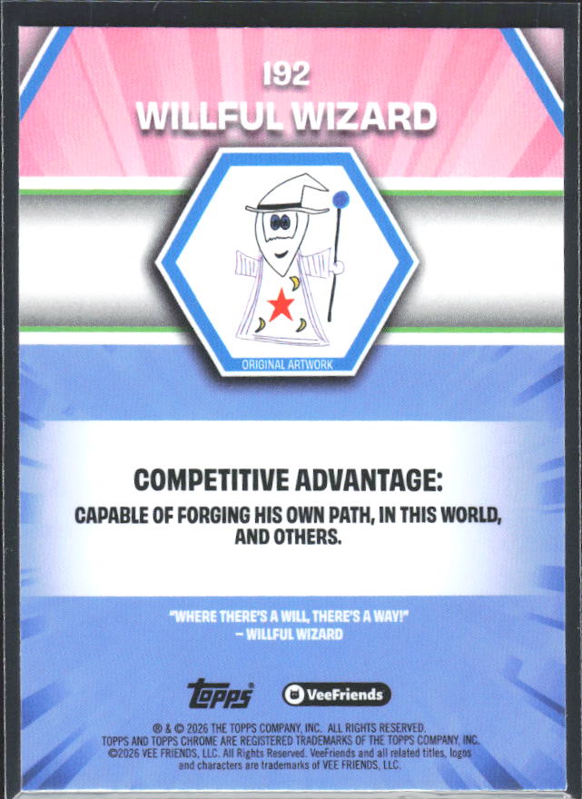 Willful Wizard 2026 Chrome VeeFriends #192 – baksida
