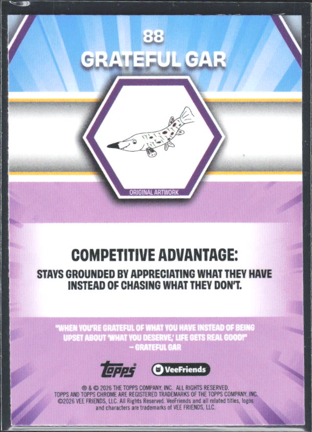 Grateful Gar 2026 Chrome VeeFriends #88 – baksida