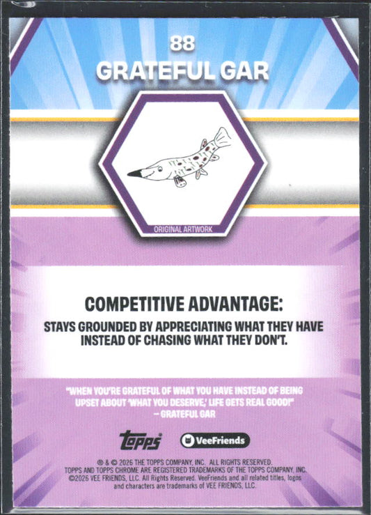 Grateful Gar 2026 Chrome VeeFriends #88 – baksida