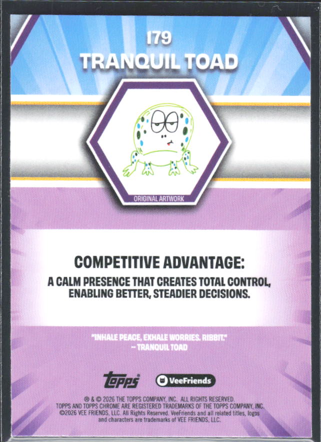 Tranquil Toad 2026 Chrome VeeFriends #179 – baksida