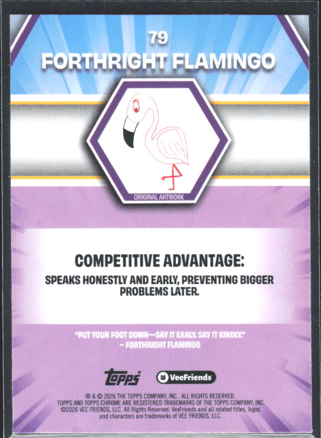 Forthright Flamingo 2026 Chrome VeeFriends #79 – baksida