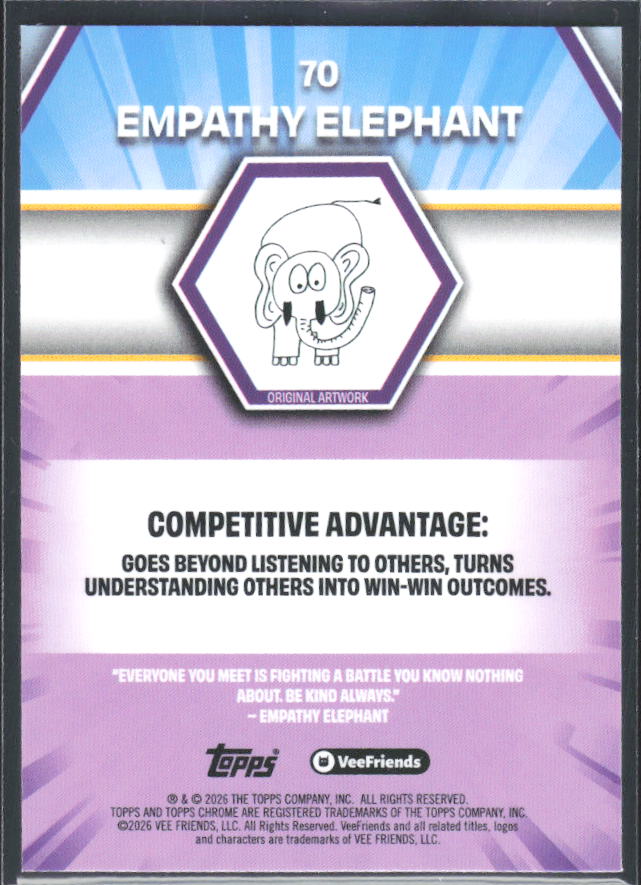 Empathy Elephant 2026 Chrome VeeFriends #70 – baksida