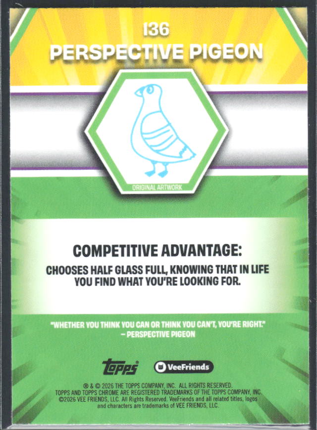 Perspective Pigeon 2026 Chrome VeeFriends #136 – baksida