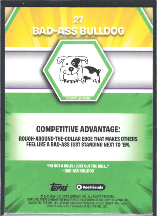 Bad-Ass Bulldog 2026 Chrome VeeFriends #27 – baksida