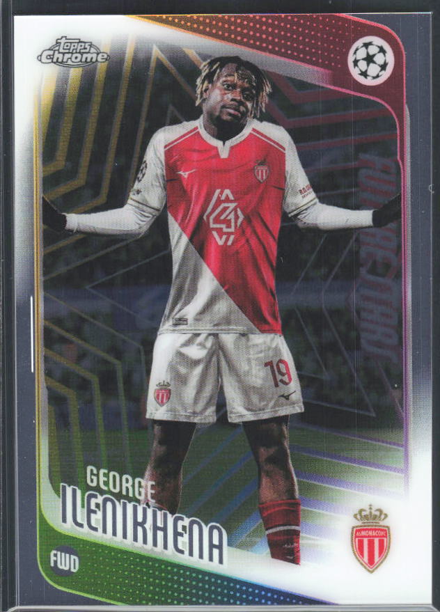 George Ilenikhena 2025-26 Chrome UEFA Future Stars #129 – framsida