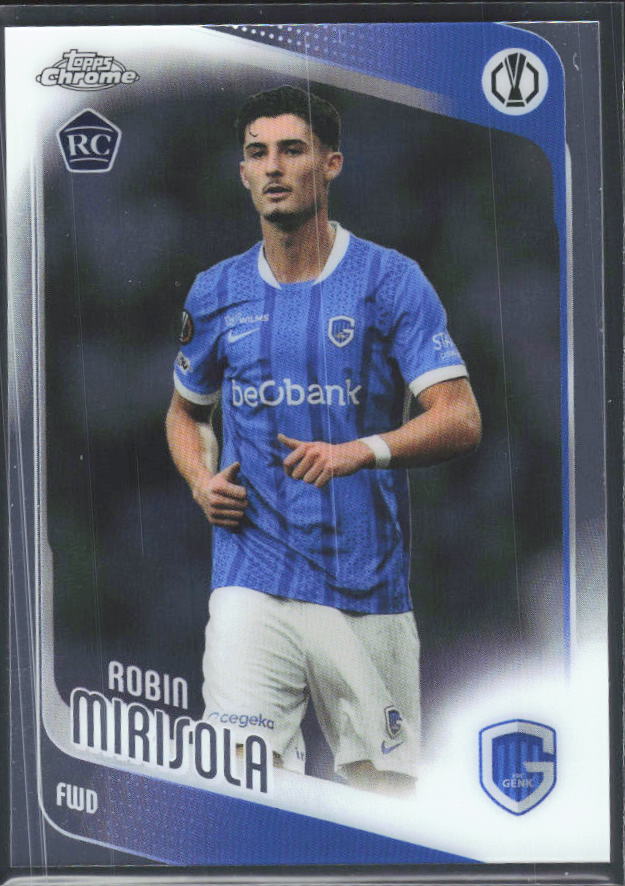 Robin Mirisola 2025-26 Chrome UEFA RC #26 – framsida