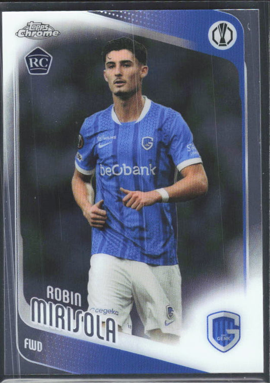 Robin Mirisola 2025-26 Chrome UEFA RC #26 – framsida