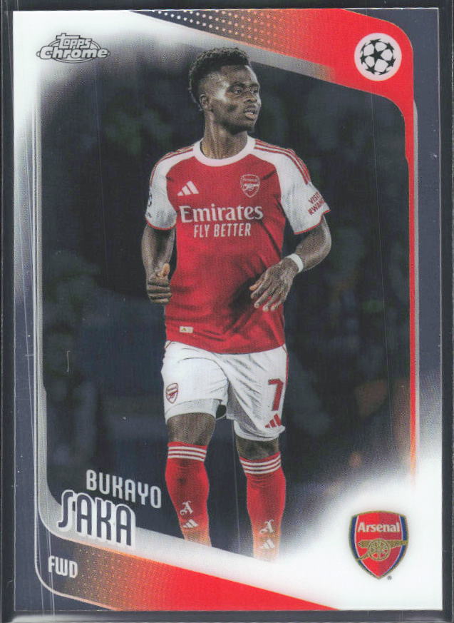 Bukayo Saka 2025-26 Chrome UEFA #12 – framsida