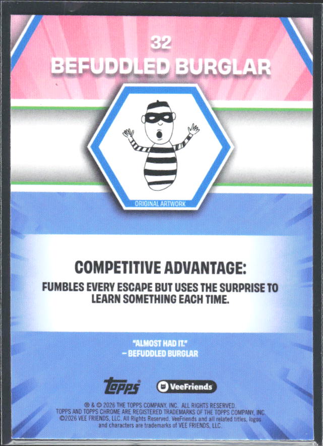 Befuddled Burglar 2026 Chrome VeeFriends #32 – baksida