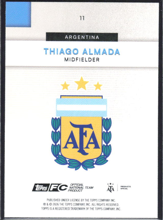 Thiago Almada 2026 Argentina Team Set #11 – baksida