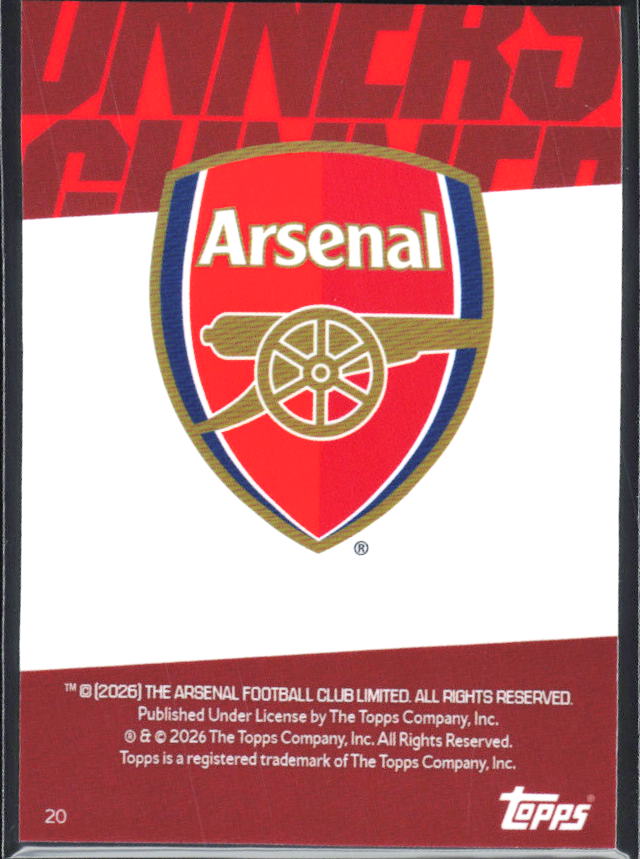 Gabriel Jesus 2025-26 Chrome Arsenal #20 – baksida