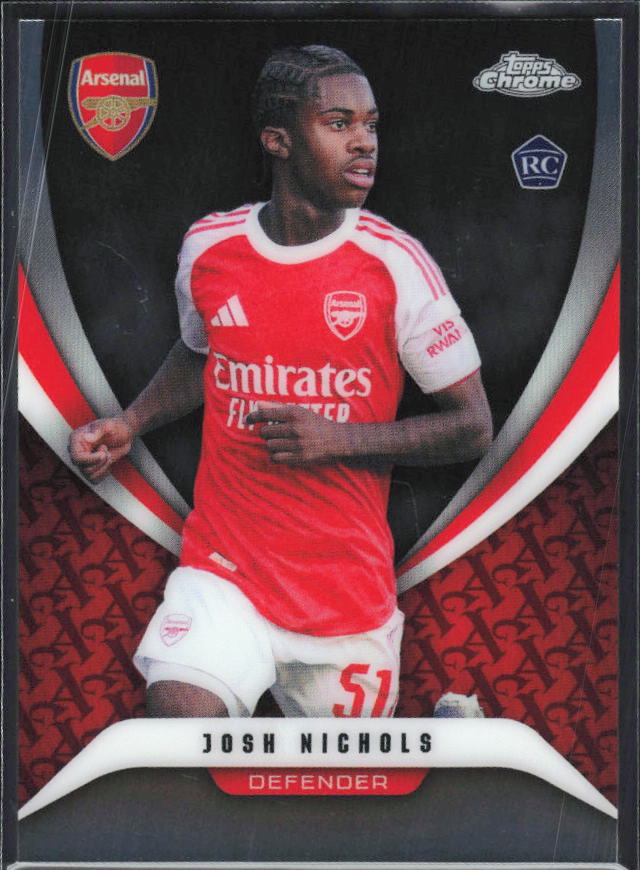 Josh Nichols 2025-26 Chrome Arsenal RC #6 – framsida
