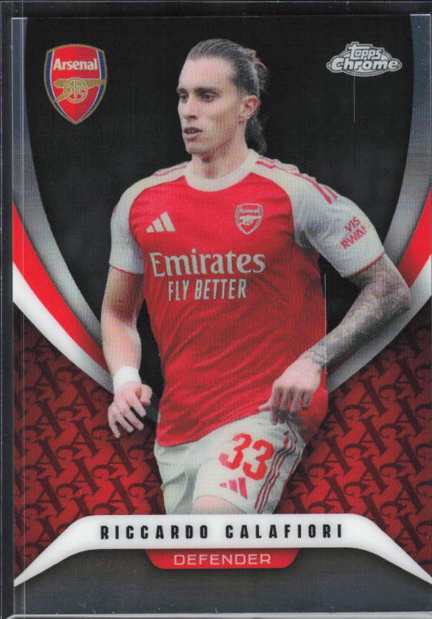 Riccardo Calafiori 2025-26 Chrome Arsenal #5 – framsida