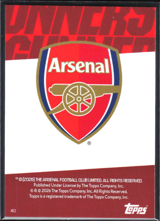 Patrick Vieira 2025-26 Chrome Arsenal #40 – baksida