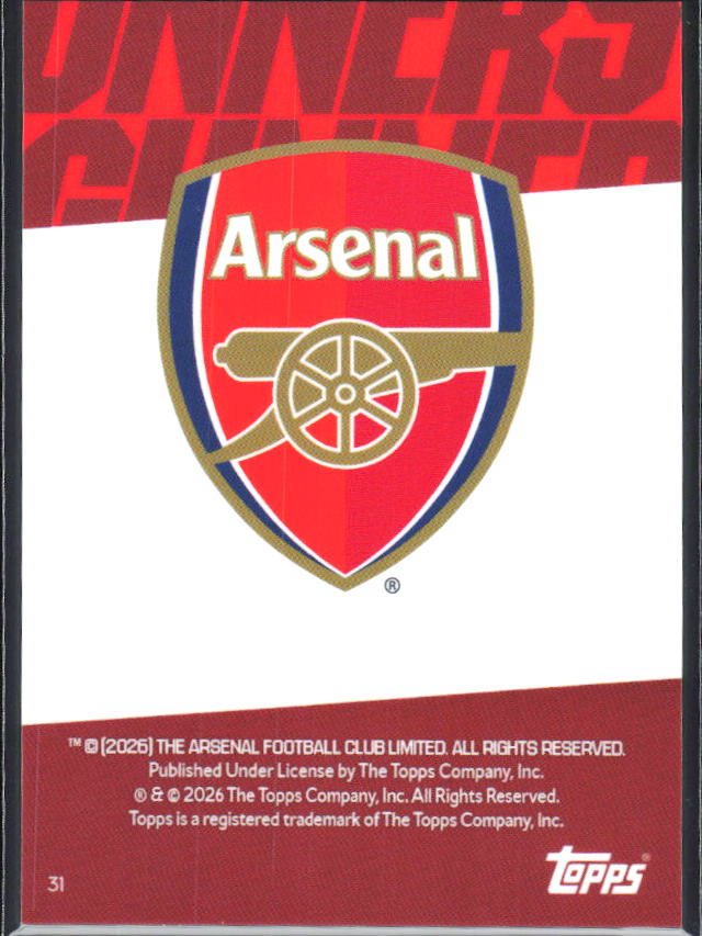 Mariona Caldentey 2025-26 Chrome Arsenal #31 – baksida