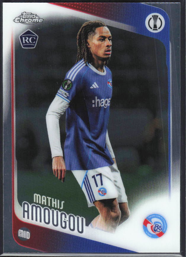 Mathis Amougou 2025-26 Chrome UEFA RC #177 – framsida