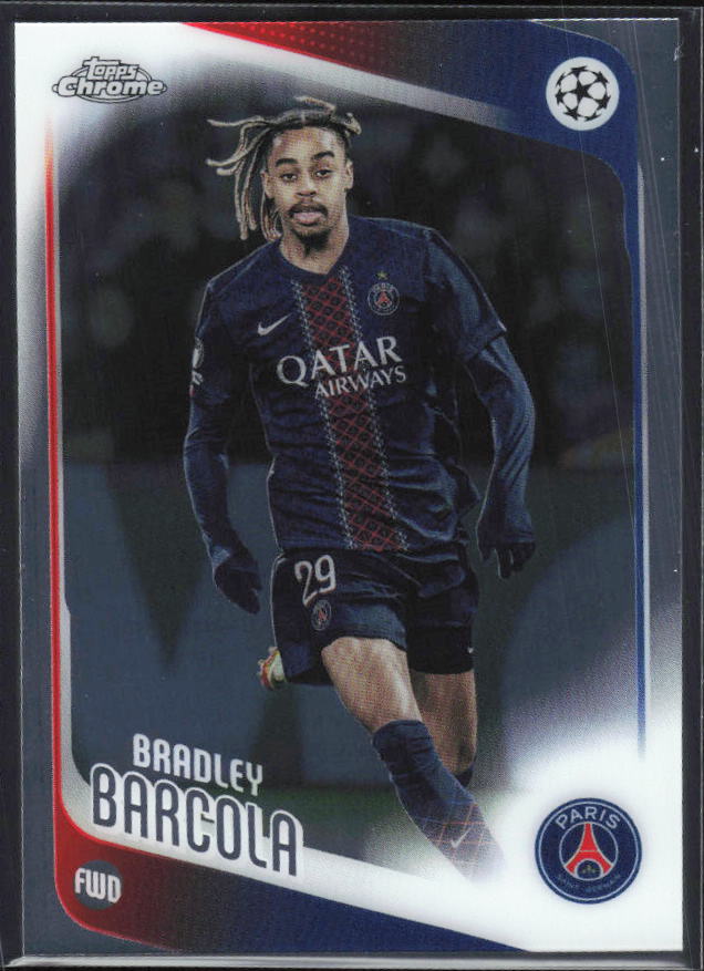 Bradley Barcola 2025-26 Chrome UEFA #63 – framsida