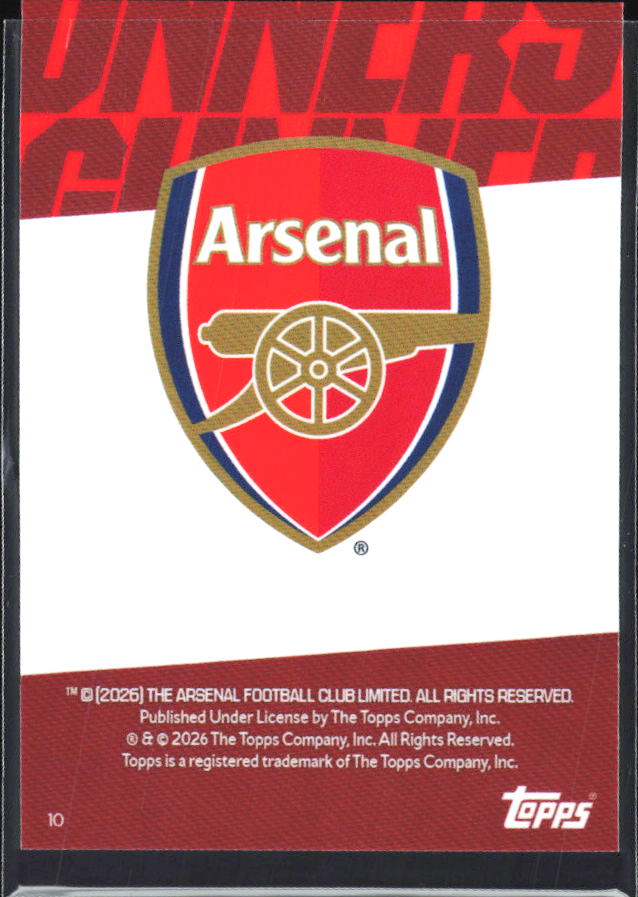Cristhian Mosquera 2025-26 Chrome Arsenal #10 – baksida