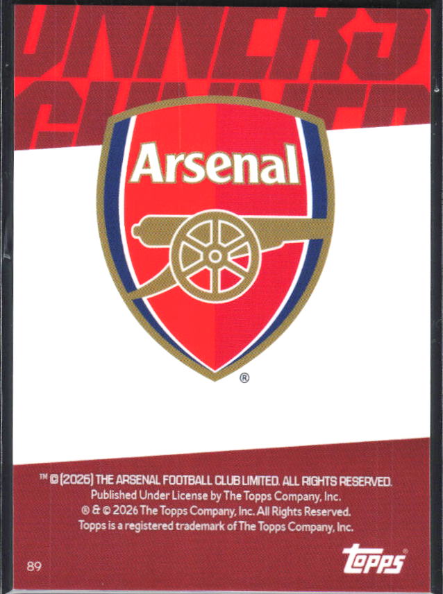 Aaron Ramsey 2025-26 Chrome Arsenal #89 – baksida