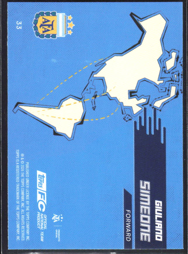 Giuliano Simeone 2026 Argentina Team Set #33 – baksida