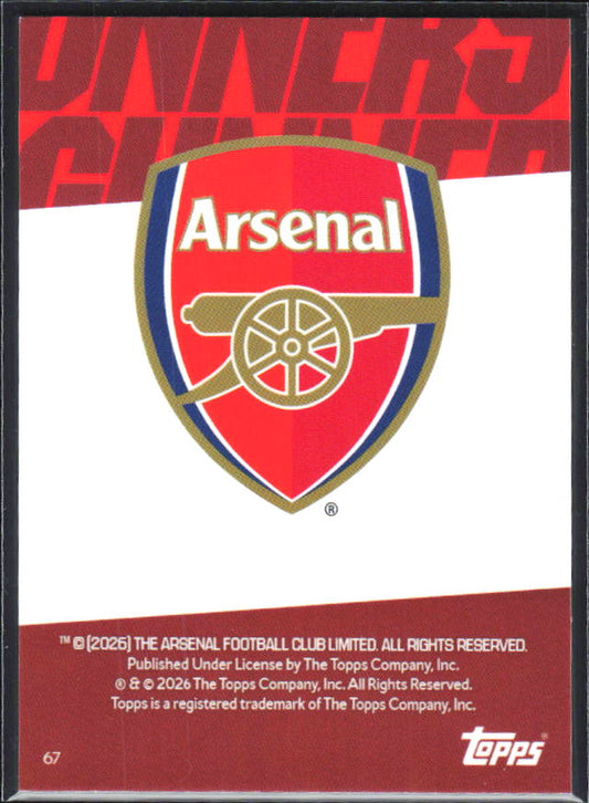 Ethan Nwaneri 2025-26 Chrome Arsenal #67 – baksida