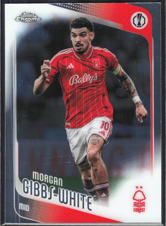 Morgan Gibbs-White 2025-26 Chrome UEFA #53 – framsida