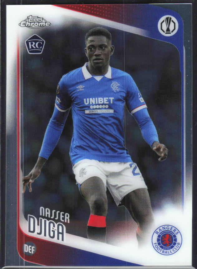 Nasser Djiga 2025-26 Chrome UEFA RC #140 – framsida