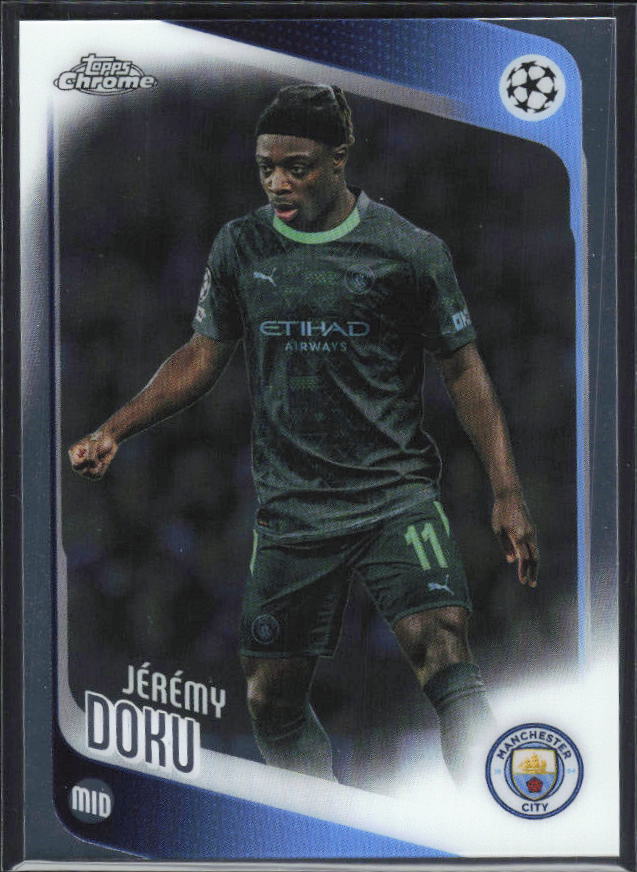 Jérémy Doku 2025-26 Chrome UEFA #47 – framsida