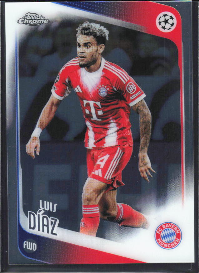 Luis Díaz 2025-26 Chrome UEFA #179 – framsida
