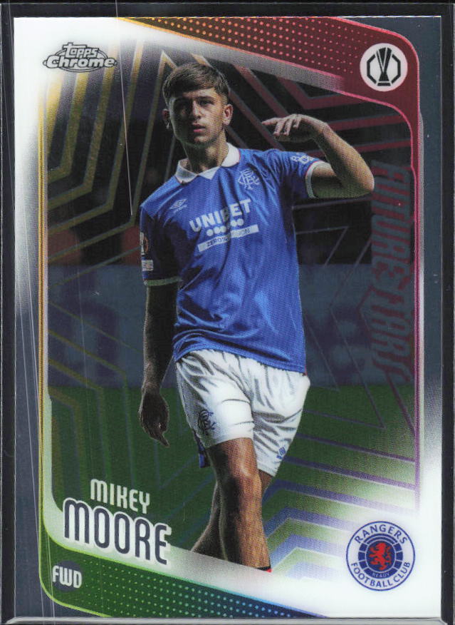 Mikey Moore 2025-26 Chrome UEFA Future Stars #56 – framsida