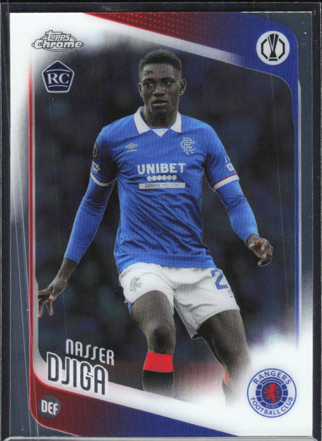 Nasser Djiga 2025-26 Chrome UEFA RC #140 – framsida