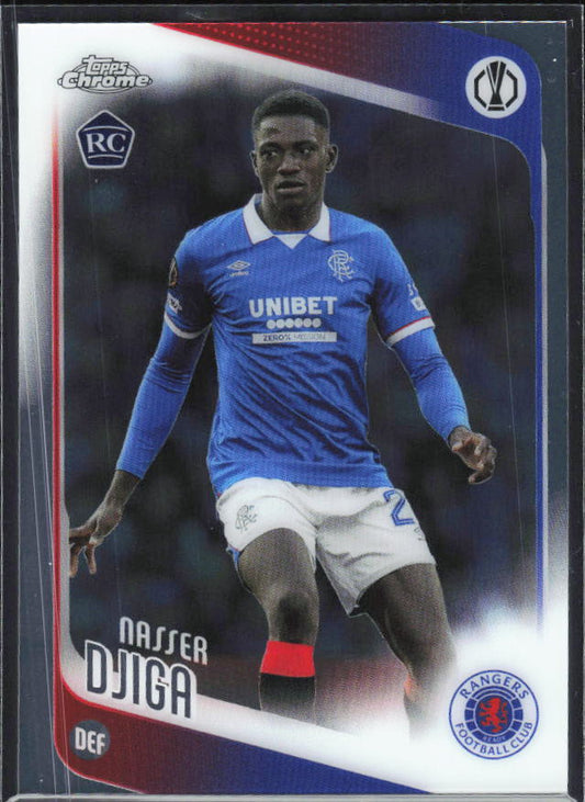 Nasser Djiga 2025-26 Chrome UEFA RC #140 – framsida